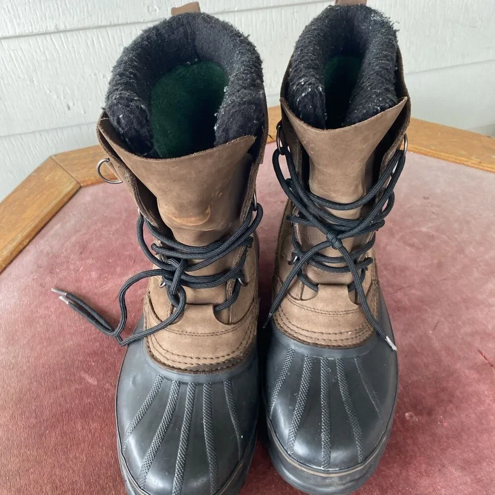 Sorel Caribou II Boots Mens 11 Brown Black NM1000-283 Waterproof Winter Boots
